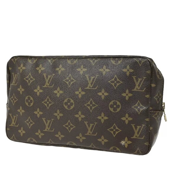 LOUIS VUITTON Trousse Toilette 28 Clutch Hand Bag Monogram Brown - Picture 1 of 7